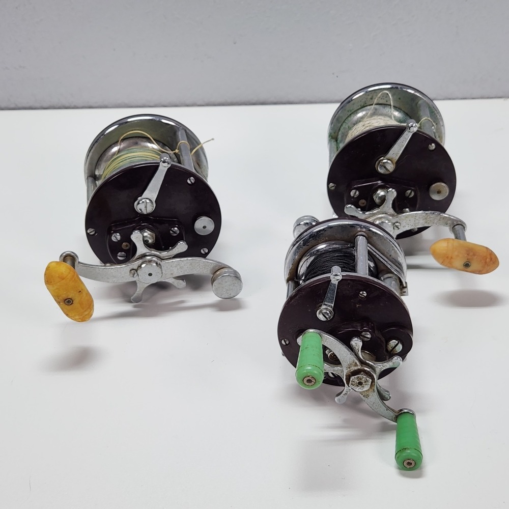Lot of 3 Vintage Penn Peer No. 109 & 209 MF Fishing Reels Made in USA
